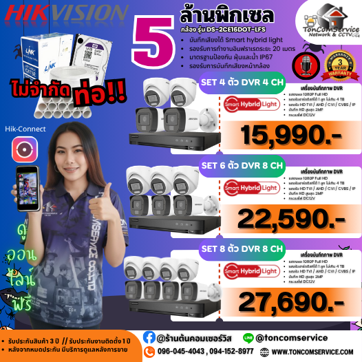 โปรโมชั่นกล้องวงจรปิด Dahua ราคาพร้อมติดตั้ง โดย Toncom Service